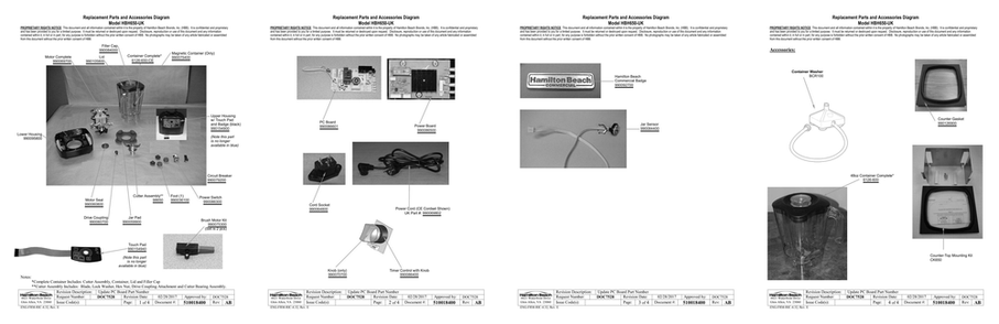 Diagram Diagram and Parts List for HBH650-UK  Hamilton Beach Blender